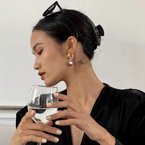 Earrings : Creolen Mit Herzanhänger - Goud in van Pantino