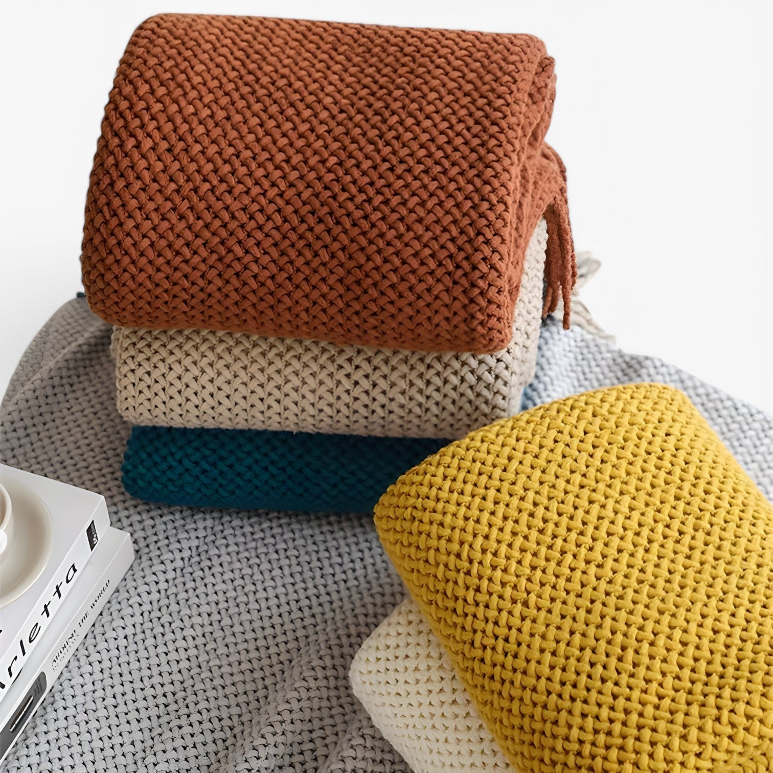 Home & Garden : Gezellig gebreid plaid – zacht, warm en stijlvol met franjes Heren in van Pantinoshop