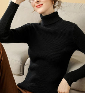 Sweater : Sweater Khaki - Helia Turtleneck with Cashmere in van Pantino