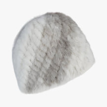 Hat : Muts Bruin Zwart - Luxe Mink Bont - Winterse Warmte & Elegantie in kruis nerts wit Goede elasticiteit van Pantino