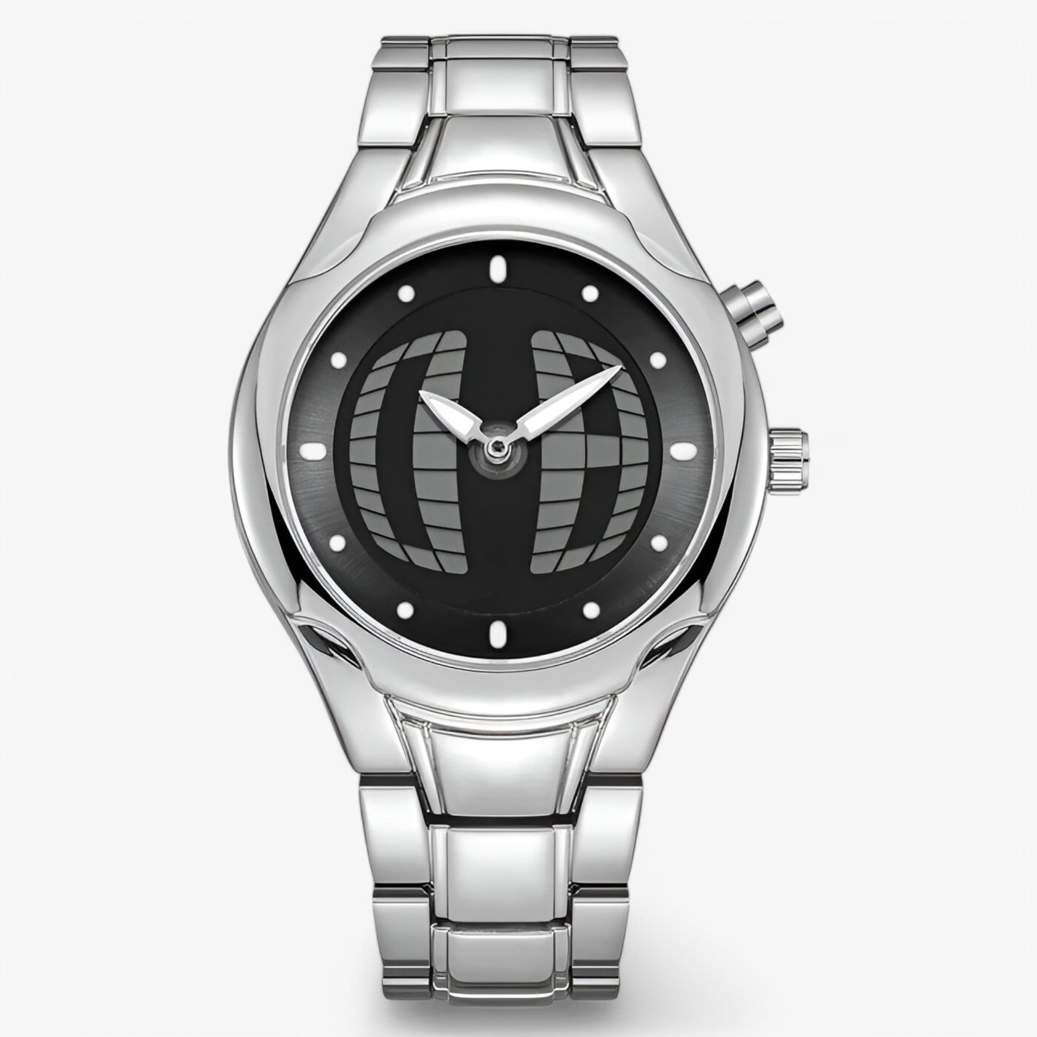 watches : Horloge Heren Zwart - Retro Herenhorloge Roestvrij Staal Analoog in Zwart van Pantino