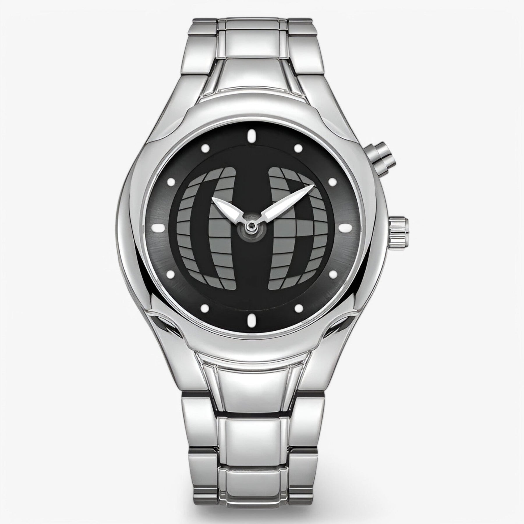 watches : Horloge Heren Zwart - Retro Herenhorloge Roestvrij Staal Analoog in Zwart van Pantino