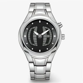 watches : Horloge Heren Zwart - Retro Herenhorloge Roestvrij Staal Analoog in Zwart van Pantino