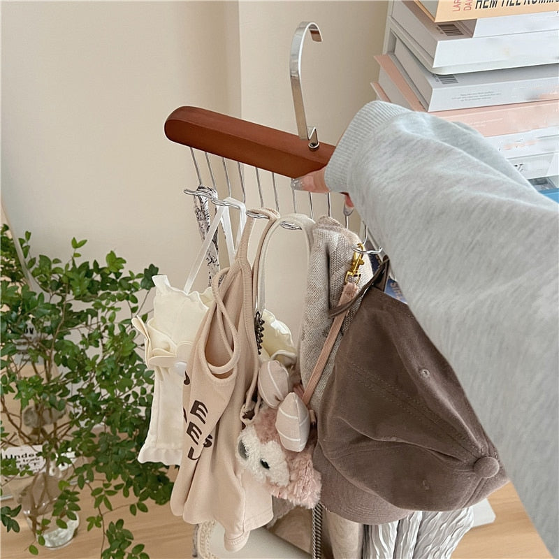 home & garden : Antislip Kapstok Lichtbruin 4 Stuks - Meerdere Haken Kledingrek - Hout in van Pantino