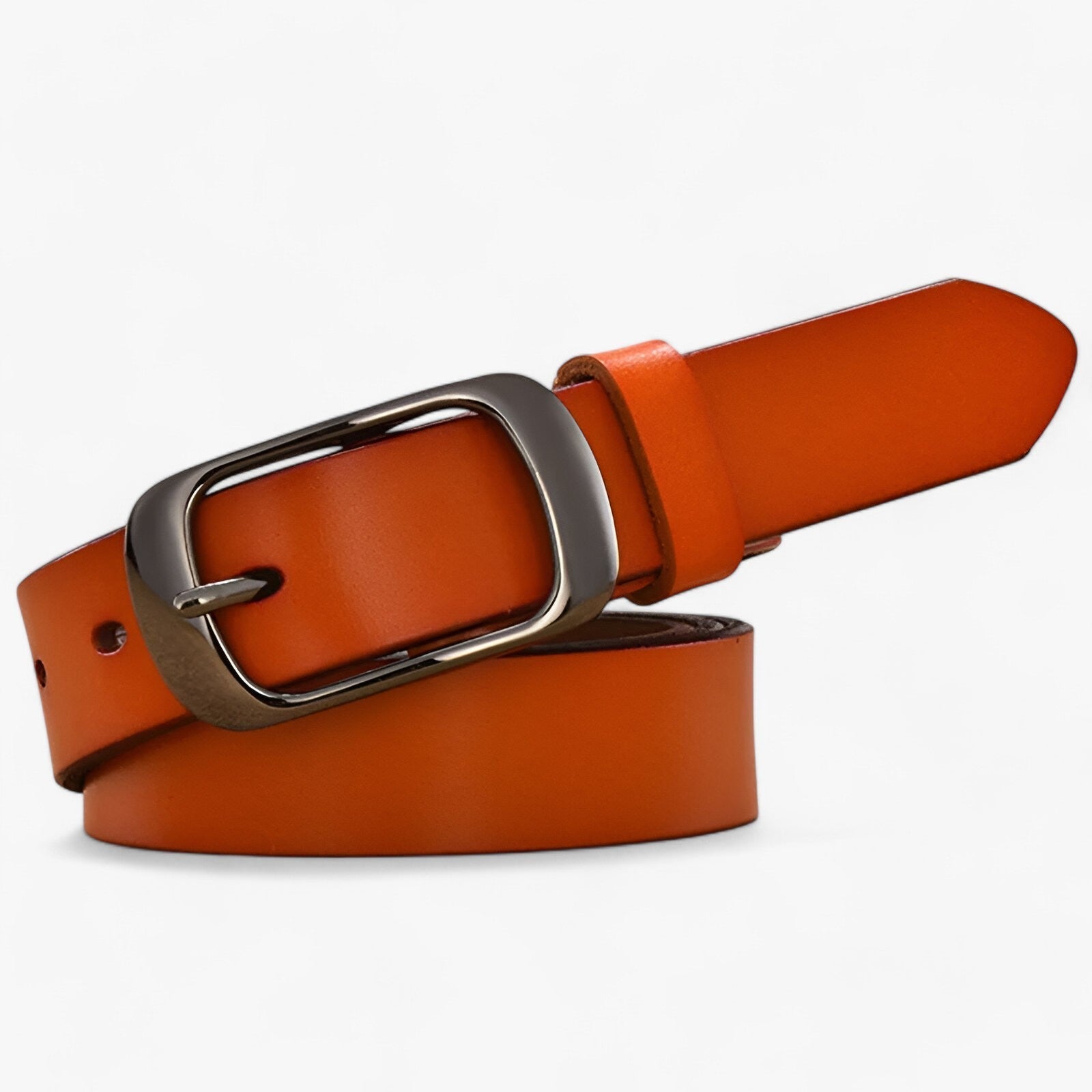 Belt : Jeans Dames Zwart - Premium Leren Riem - Casual Pasvorm in bruin Kina van Pantino