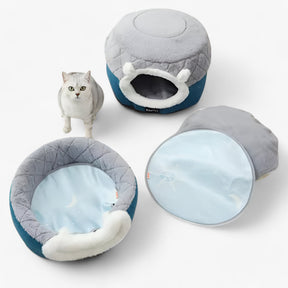 pets : Hoepel Kattenbed - Warm, Zacht en Knus Nest - Blauw1 in van Pantino