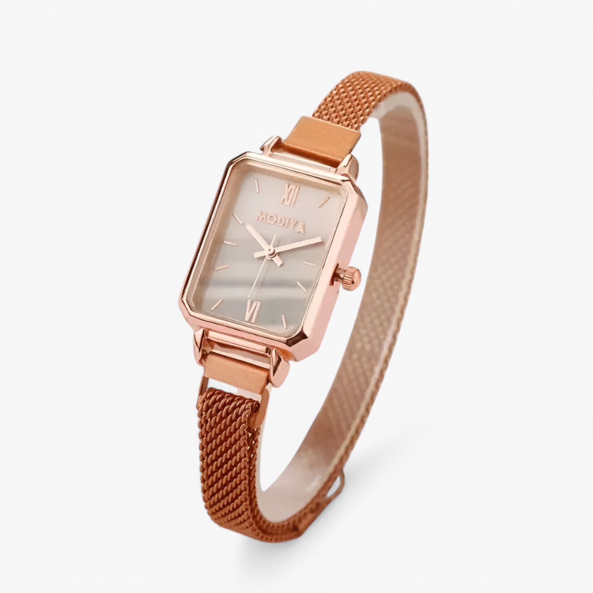 Watches : Vierkant dameshorloge met groene wijzerplaat en magnetische band in Bianca van Pantinoshop