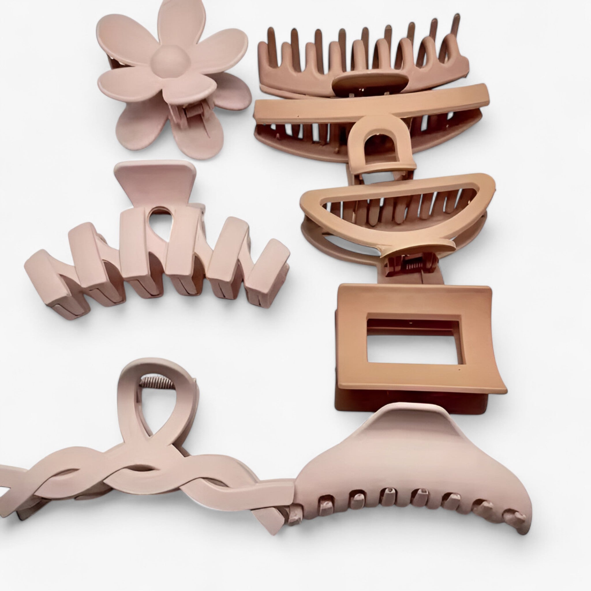 Hair Clip Set : Haarspeld Blauw - Set van 8 Stijlvolle Haarspelden in lichtbruin van Pantino