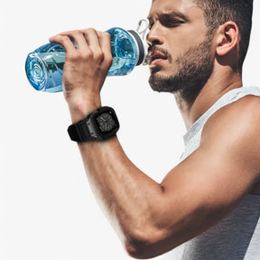 Apple Watch Case : Horloge Zwart - Militair Sporthorloge voor Apple Watch in van Pantino