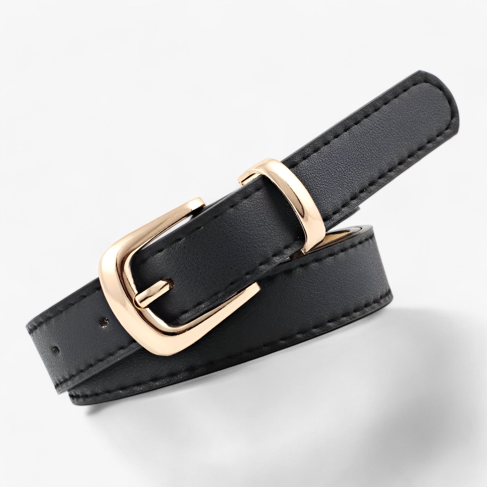 Belt : Riem Roze Haakjes - Elegant PU Leren van 2,4 Cm - Perfect voor Elke Outfit in zwarte haakjes pu 2.4X105cm van Pantino