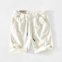 Shorts : Korte Broek van Ribfluweel - Stijl en Comfort voor Heren in Bianco van Pantinoshop