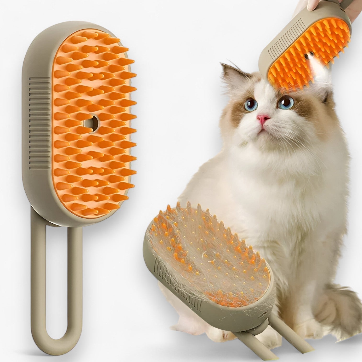 pets : Elektrische Stoom - En Massageborstel voor Huisdieren - Witte Kleur in van Pantino