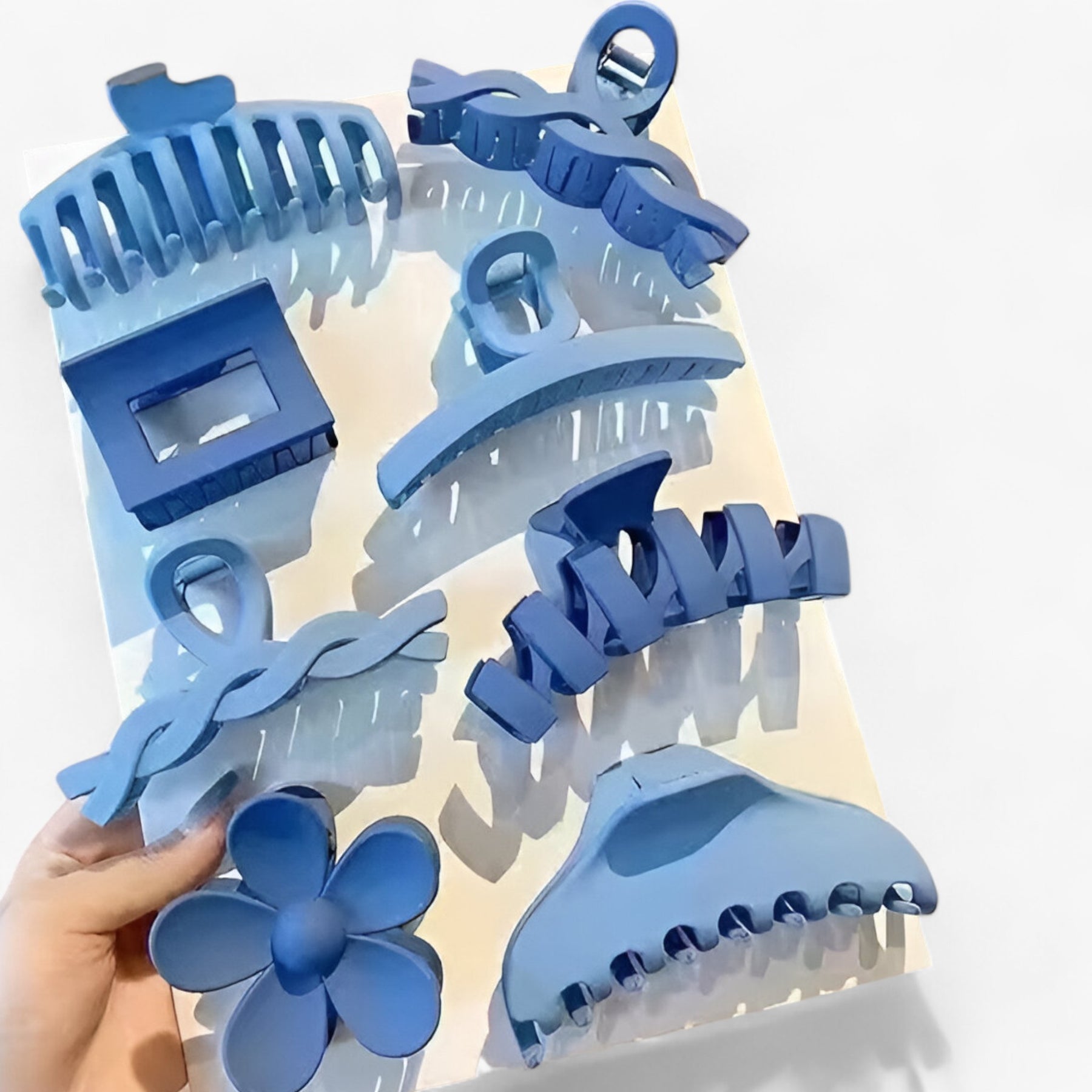 Hair Clip Set : Haarspeld Blauw - Set van 8 Stijlvolle Haarspelden in blauw van Pantino