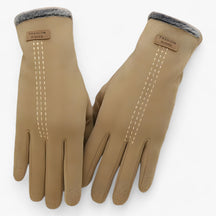 Gloves : Handschoenen Roze - Vintage Winterhandschoenen - Warmte, Comfort & Touchscreen in Khaki Eén Maat van Pantino