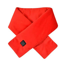 Heated Scarf : Verwarmde Sjaal Zwart - Knusse Warmte Hals Winter - Fleece in Rood van Pantino