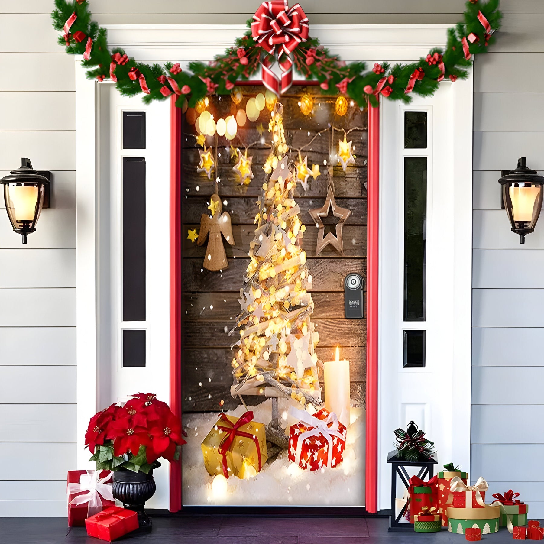 home & garden : HolidayCheer - Kerst Achtergrondbanner van Polyester - Creëer een Feestelijke Sfeer voor Uw Decoraties in Stijl-4 van Pantino