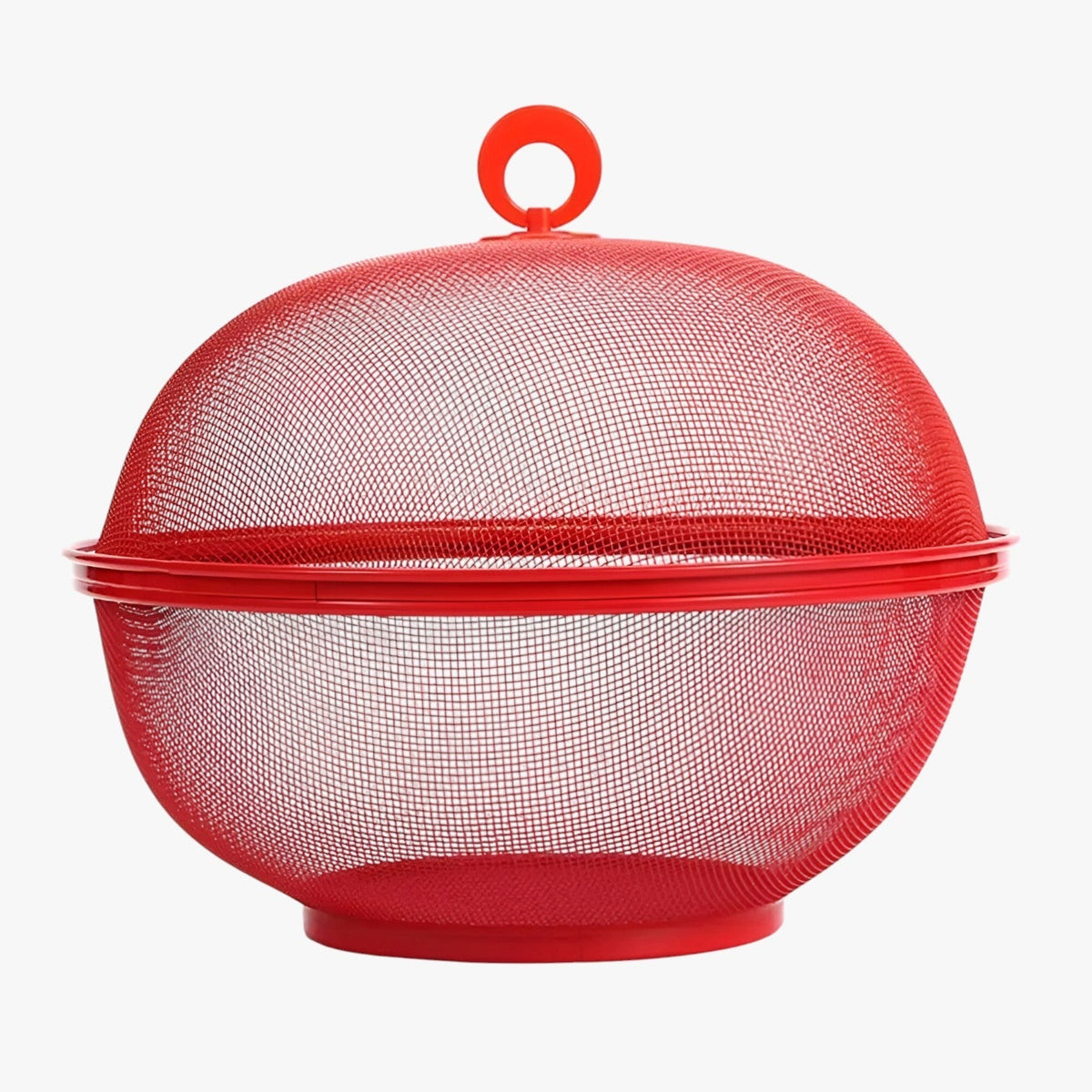 home & garden : Vliegvrij & Ruim: RVS Fruitschaal met Deksel en Groot Volume - Rood in Rood van Pantino