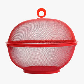 home & garden : Vliegvrij & Ruim: RVS Fruitschaal met Deksel en Groot Volume - Rood in Rood van Pantino