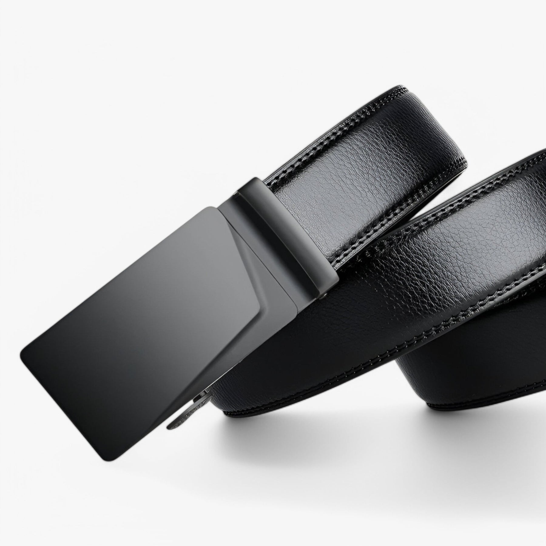 Belt : Heren Riem Zwart Leer met Automatische Gesp in van Pantino