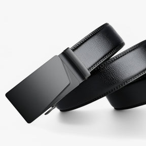 Belt : Heren Riem Zwart Leer met Automatische Gesp in van Pantino