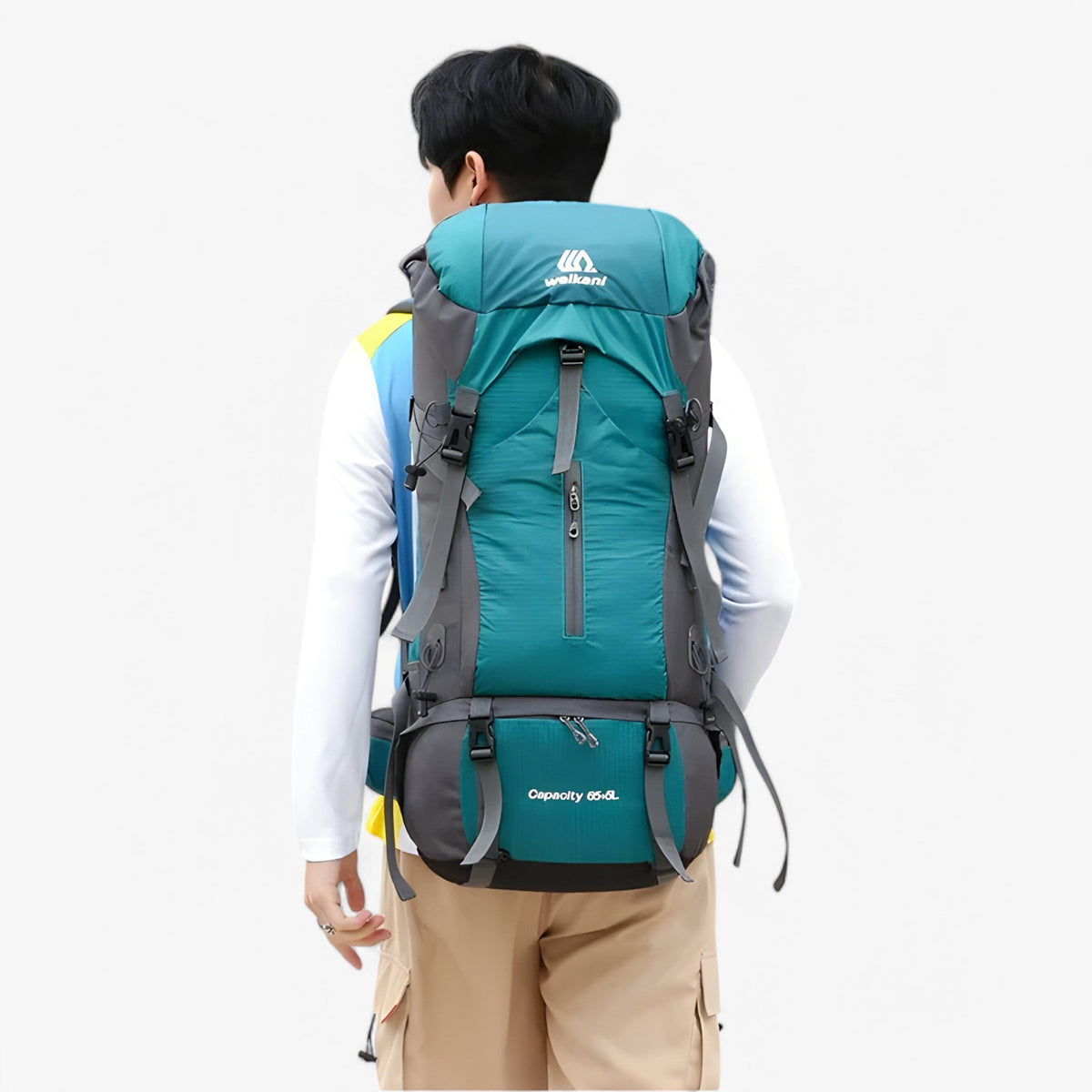 bags : 70L Nylon Kampeerrugzak met Regenkap - 70L Marineblauw in van Pantino