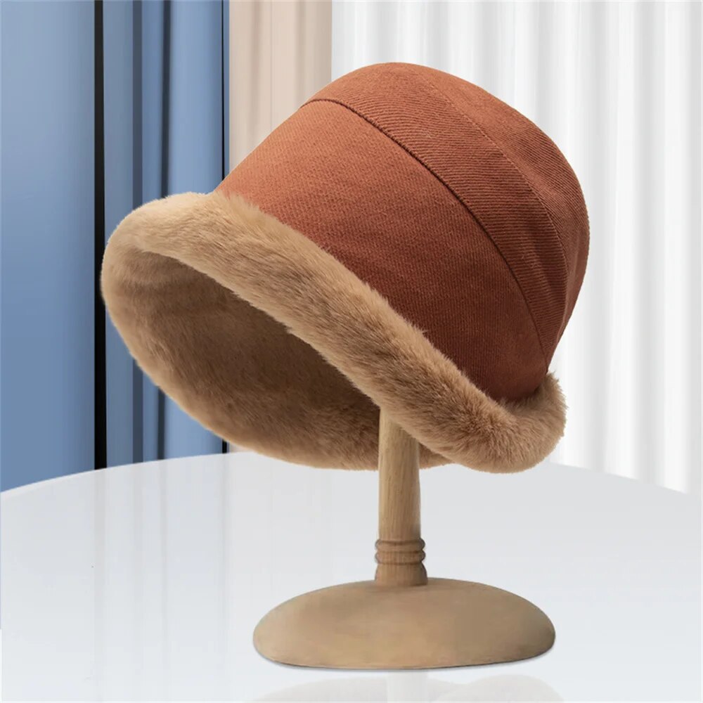 Beanie : Warme Muts Dames Beige - Winter Casual Stijl - Acryl in Coffee Bruin van Pantino