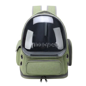 pets : Transparante Ademende Kattendraagtas voor Reis in groen 34x27x42cm van Pantino