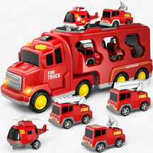 other : Speelgoed Vrachtwagen 5-in-1 voor Kinderen - Gele Educatieve Truck Set in Rood van Pantino