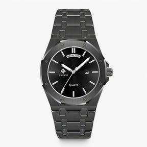 watches : Horloge Zwart Wit - Luxe Sporthorloge van Roestvrij Staal in zwart zwart van Pantino