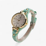Bracelet élégant et fin en cuir PU - Vert