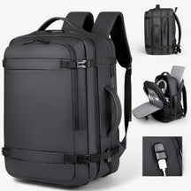 bags : Reisrugzak met USB Heren - Expande Zwart in Expande Zwart 18inch(32x46x15)cm van Pantino