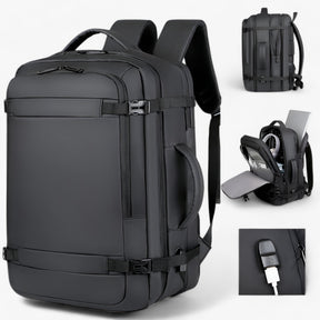 bags : Reisrugzak met USB Heren - Expande Zwart in Expande Zwart 18inch(32x46x15)cm van Pantino