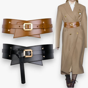 Belt : Zwarte Echt Leren Dames Taille Gordel - Stijlvolle & Multifunctionele Riem in van Pantino