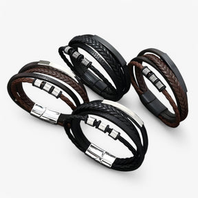 Bracelet : Armband Heren Zwart - Robuuste en Veelzijdige Leren in van Pantino
