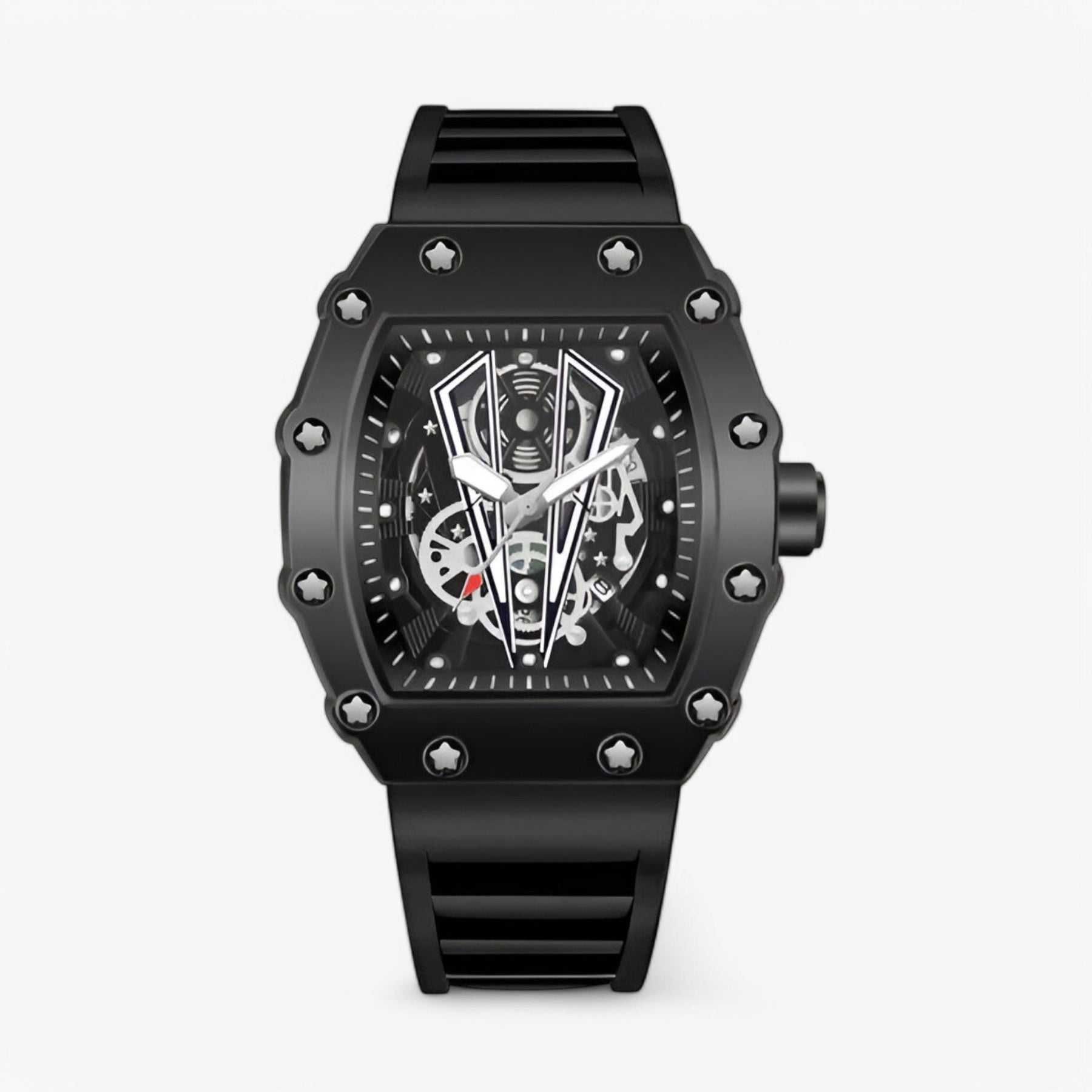watches : Horloge Heren Zwart - Vierkant Luxe Sporthorloge in Zwart van Pantino