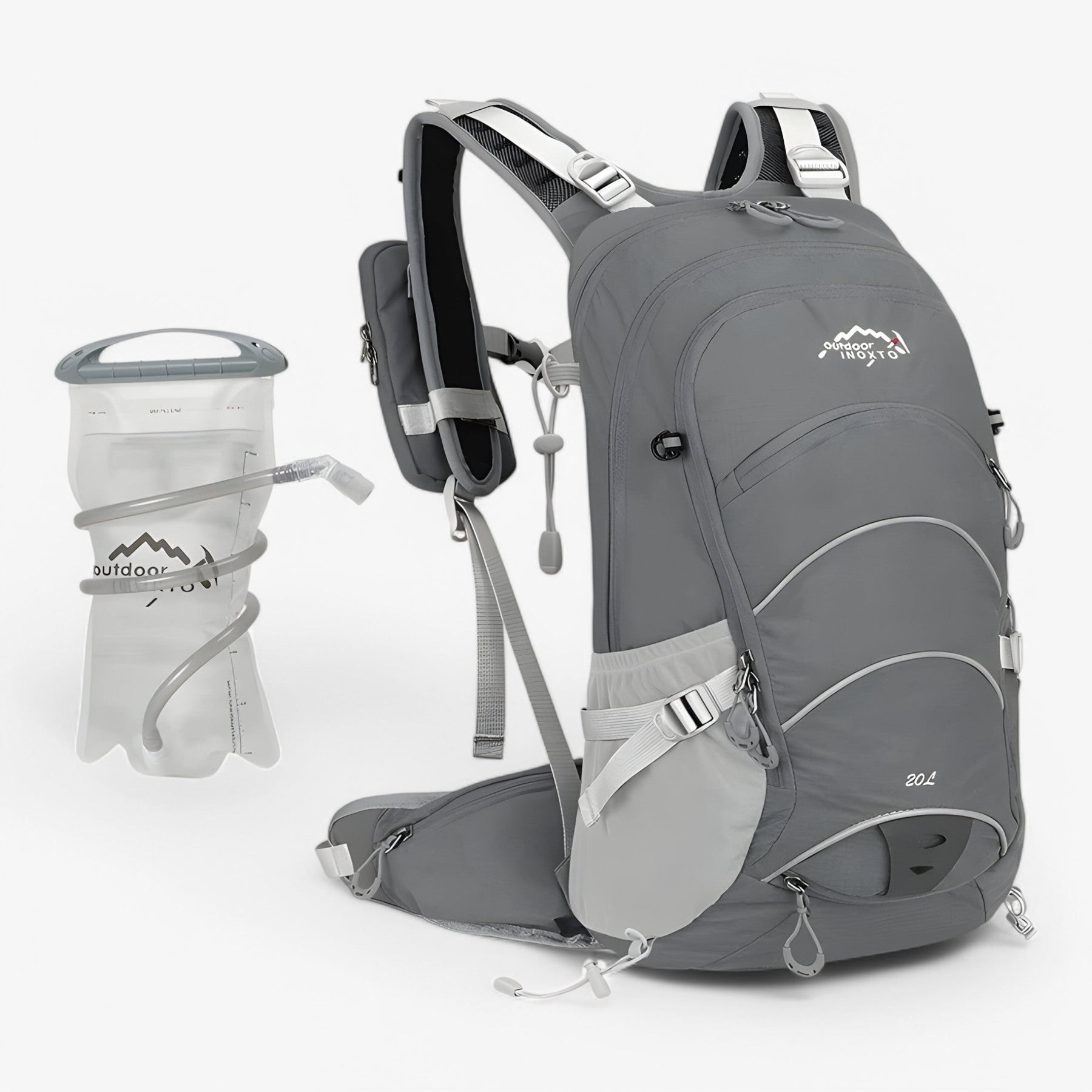 bags : Waterdichte Wandelrugzak van 20L voor Outdooractiviteiten - Zwart in Grijs 2L van Pantino