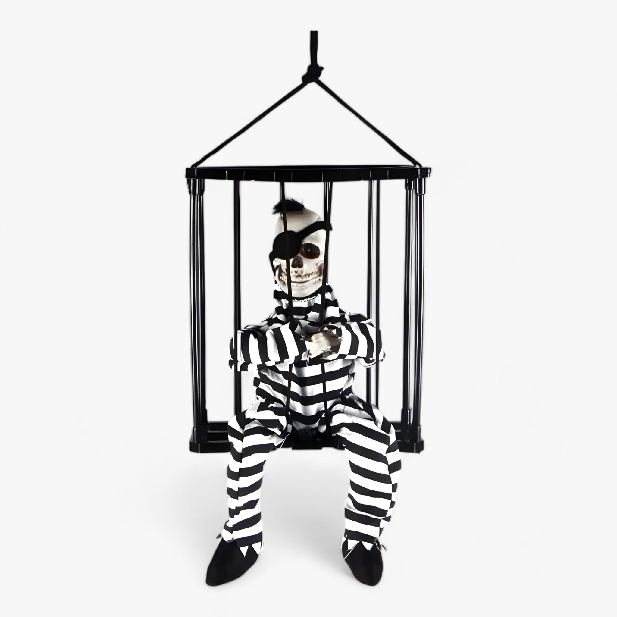 home & garden : Praatgriezelige Animatronische Gevangen Skeleton - Eng Halloween Decor met Licht en Geluid in van Pantino
