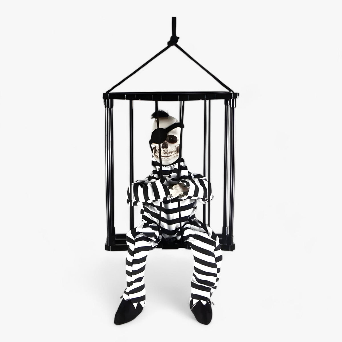 home & garden : Praatgriezelige Animatronische Gevangen Skeleton - Eng Halloween Decor met Licht en Geluid in van Pantino