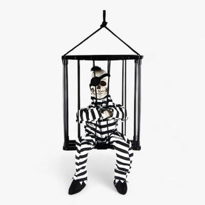 home & garden : Praatgriezelige Animatronische Gevangen Skeleton - Eng Halloween Decor met Licht en Geluid in van Pantino