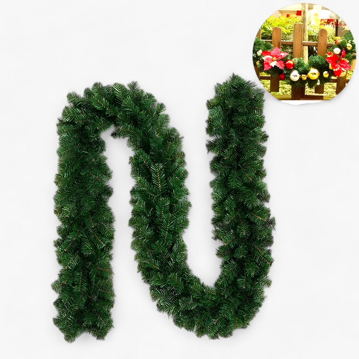 home & garden : Kerstkrans 2,7M - Elegante Vakantie Decoratie - Groen in Groen van Pantino