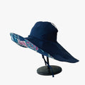 Zomerhoed met Brede Rand - Ultieme UV-bescherming in Boho-look - Marineblauw