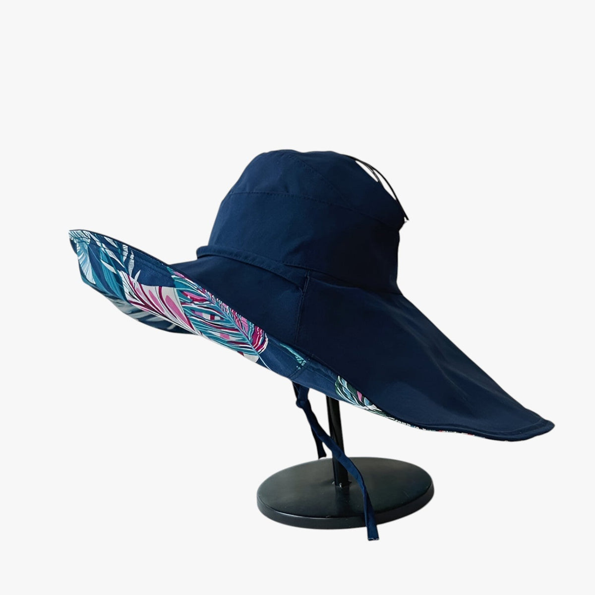 Sun Hat : Zomerhoed met Brede Rand - Ultieme UV-bescherming in Boho-look - Marineblauw in Marineblauw L van Pantino