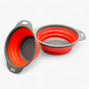 home & garden : Opvouwbare Zeef en Wasmand voor Groente & Fruit - Oranje in Rood van Pantino