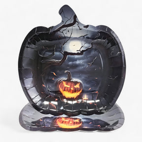 home & garden : Trick or Treat Borden - Pompoen Halloween Borden - Olijf in Fluorescerend geel van Pantino