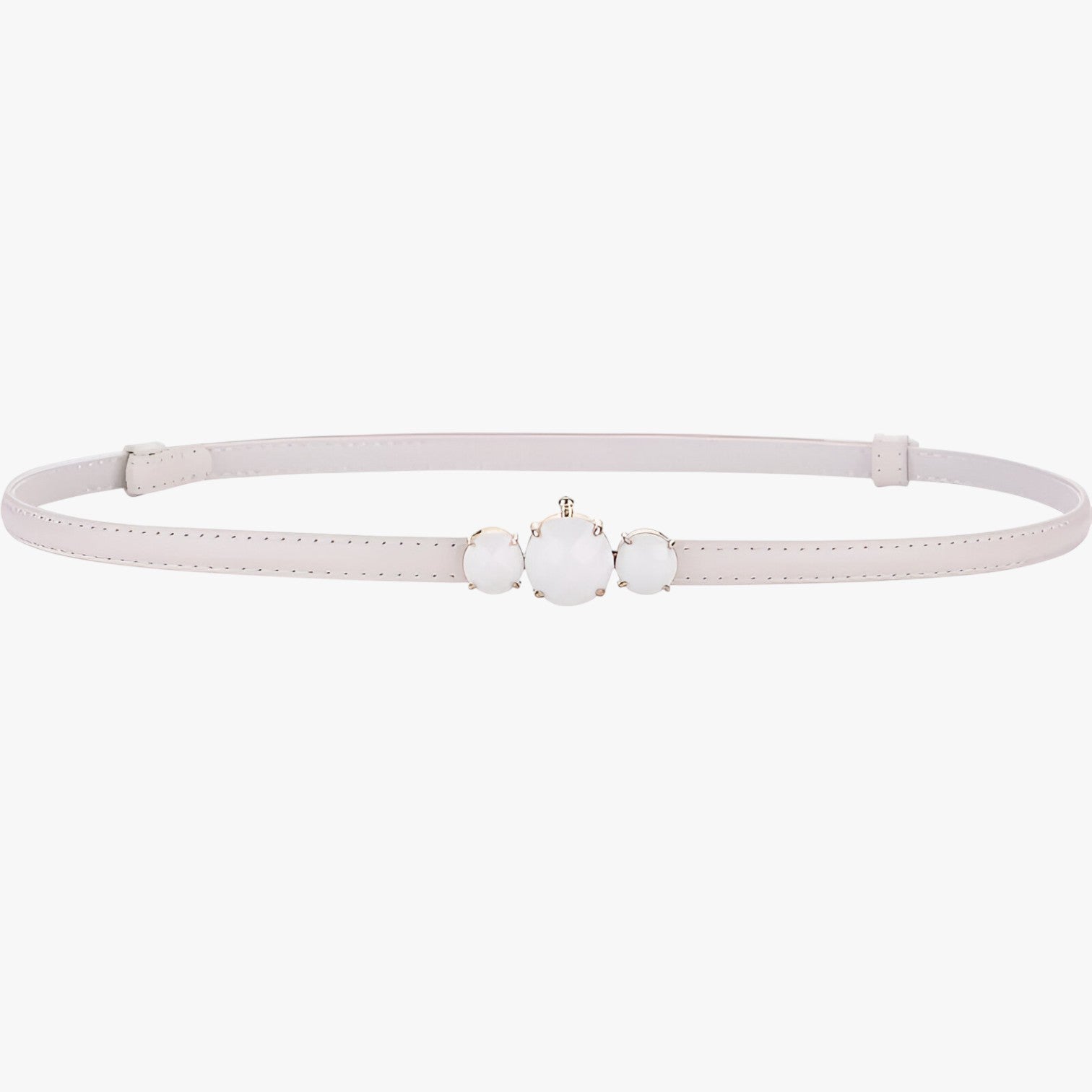 Women's Belt : Slanke riem van echt leer – Verstelbare elegantie voor dames in bianco 100 cm van Pantinoshop