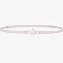 Women's Belt : Slanke riem van echt leer – Verstelbare elegantie voor dames in bianco 100 cm van Pantinoshop