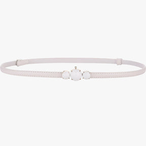 Women's Belt : Slanke riem van echt leer – Verstelbare elegantie voor dames in bianco 100 cm van Pantinoshop