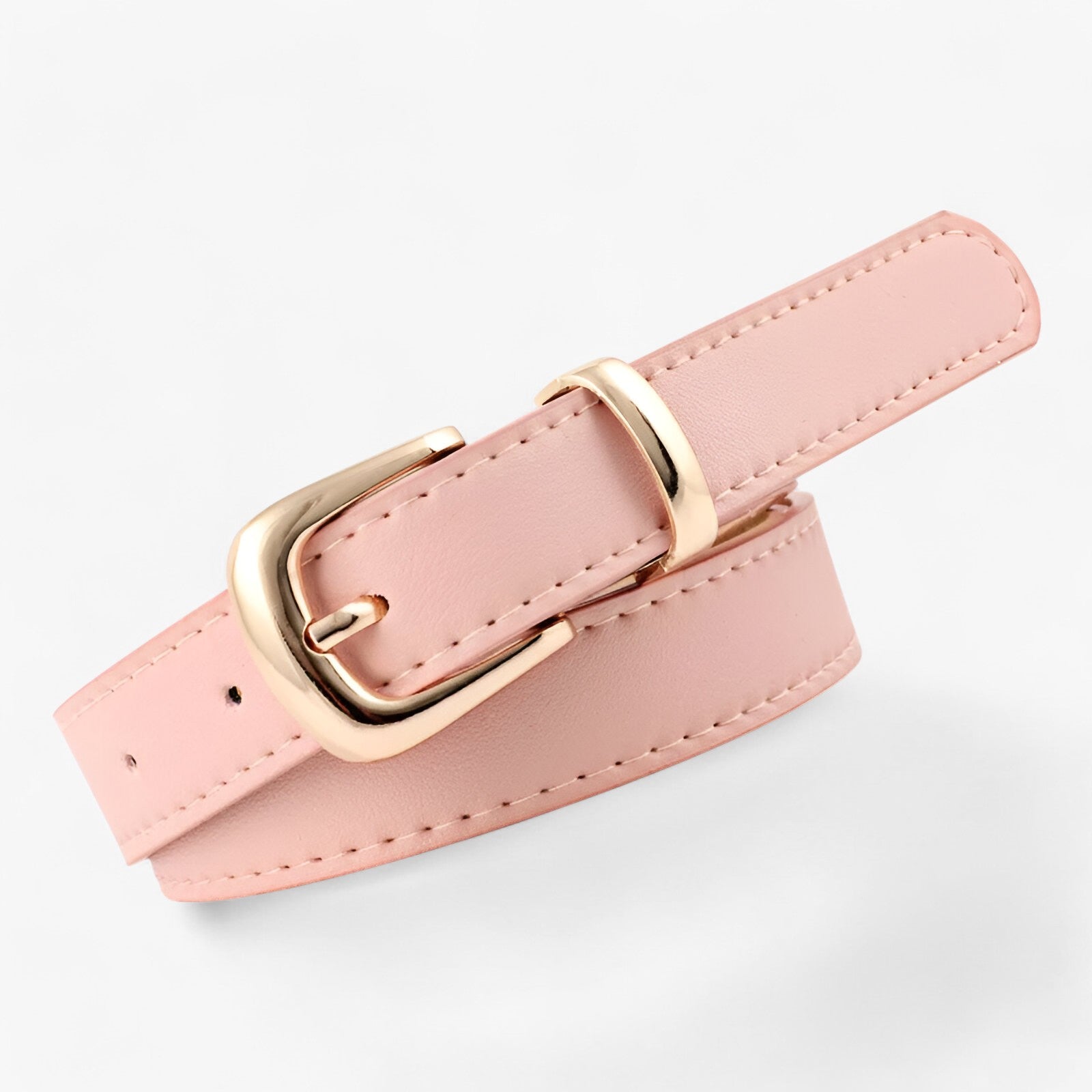 Belt : Riem Roze Haakjes - Elegant PU Leren van 2,4 Cm - Perfect voor Elke Outfit in roze haakjes pu 2.4X105cm van Pantino