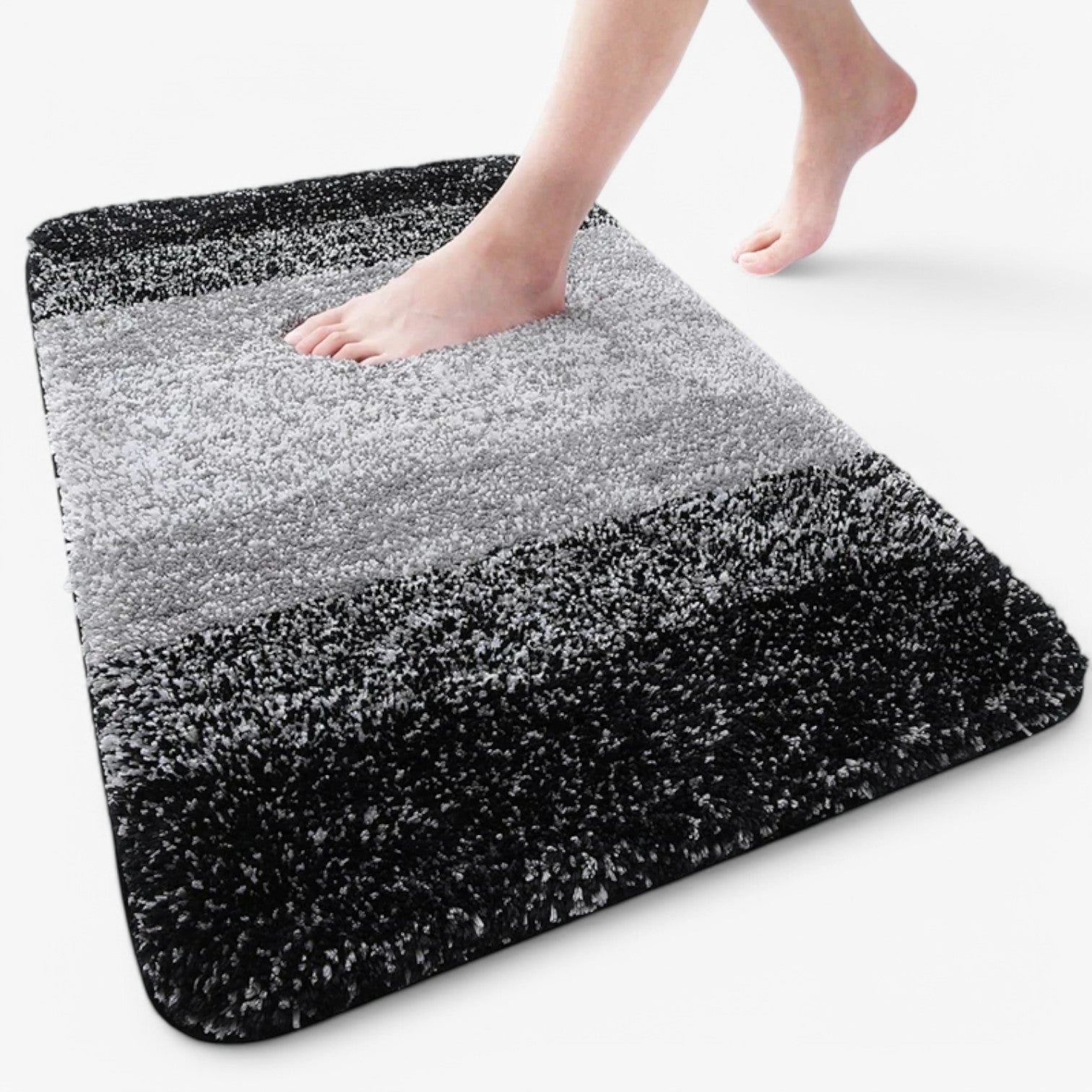 home & garden : Heidi Droge Voeten in een Handomdraai - Superabsorberende Antislip Badmat - Blauw in Zwart van Pantino