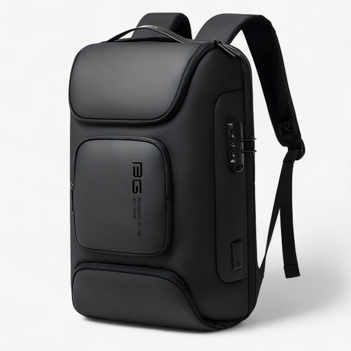 bags : Waterdichte Rugzak met USB-poort - Grijs in Zwart 47 x 30 x 16 cm van Pantino